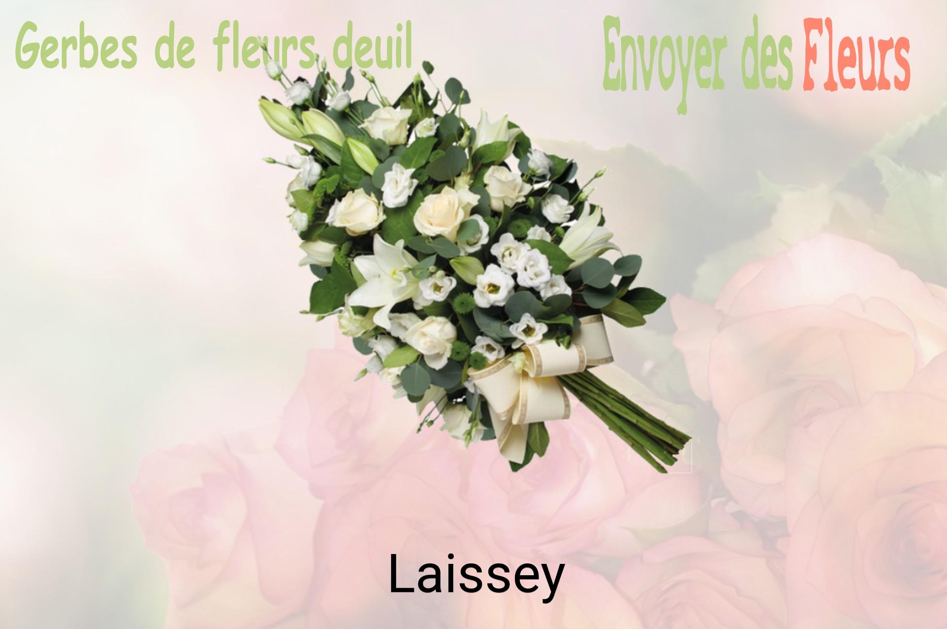Gerbe de fleurs de deuil livrée à Laissey